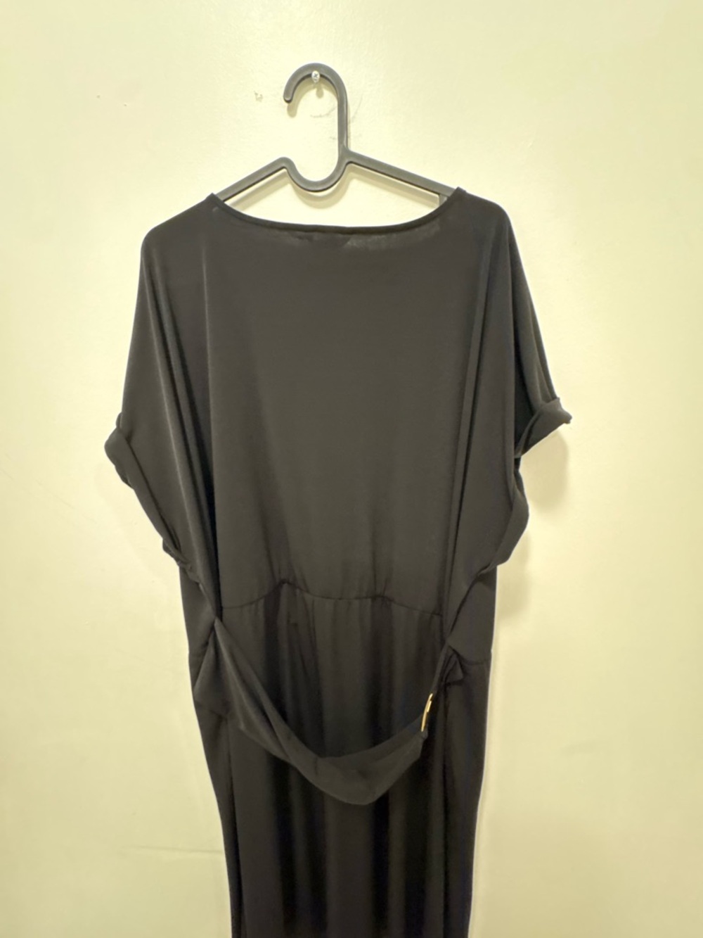 Penningtons Black Midi Dress Short Sleeve Elastic Waist Minimalist NWT - Picture 6 of 8